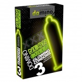 Презервативы DOMINO Neon Green со светящимся в темноте кончиком - 3 шт. - Domino - купить с доставкой во Владикавказе