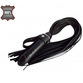 Черная плеть  Ковбой  с ручкой-фаллосом - 55 см. - Sitabella - купить с доставкой во Владикавказе