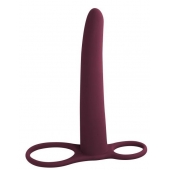 Бордовая насадка для двойного проникновения Gimlet - 16 см. - Lola Games - купить с доставкой во Владикавказе