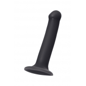 Черный фаллос на присоске Silicone Bendable Dildo M - 18 см. - Strap-on-me - купить с доставкой во Владикавказе