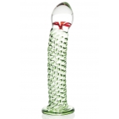 Стеклянный фаллоимитатор со спиралевидным рельефом - 16,5 см. - Sexus