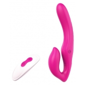 Ярко-розовый безремневой страпон REMOTE DOUBLE DIPPER - 22 см. - Dream Toys - купить с доставкой во Владикавказе