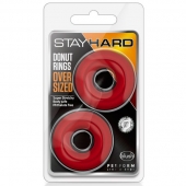 Набор из 2 красных эрекционных колец DONUT RINGS OVERSIZED - Blush Novelties - во Владикавказе купить с доставкой