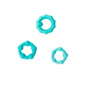 Набор из 3 бирюзовых рельефных эрекционных колец - Sitabella - во Владикавказе купить с доставкой