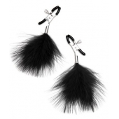 Зажимы для сосков с черными перьями - Lux Fetish - купить с доставкой во Владикавказе