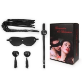 Эротический набор в черном цвете: маска, кляп, пэстисы, плётка - Notabu - купить с доставкой во Владикавказе