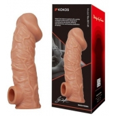 Телесная насадка на фаллос с отверстием для мошонки EXTREME SLEEVE - 17,6 см. - KOKOS - во Владикавказе купить с доставкой