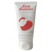 Лубрикант на водной основе с ароматом малины Love Protection Strawberry - 50 мл. - Lola Games - купить с доставкой во Владикавказе