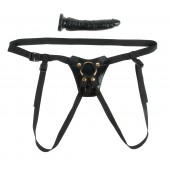 Чёрный с золотом женский страпон Designer Strap-On - Pipedream - купить с доставкой во Владикавказе