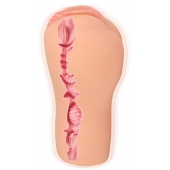 Телесный вибромастурбатор-вагина с рельефом EMILY AUTO - KOKOS - во Владикавказе купить с доставкой