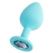 Мятная анальная втулка Brilliant с прозрачным кристаллом - 8 см. - ToyFa - купить с доставкой во Владикавказе