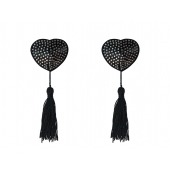 Черные пэстисы-сердечки Evans с кисточками и стразами - Lola Lingerie купить с доставкой