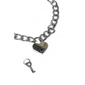 Серебристый ошейник Embrace с ключиком - Lola Games - купить с доставкой во Владикавказе