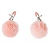 Зажимы на соски Angelic с розовыми меховыми шариками - Lola Games - купить с доставкой во Владикавказе