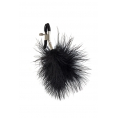 Зажимы на соски с черным пухом Euphoric - Lola Games - купить с доставкой во Владикавказе