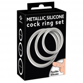 Набор из 3 эрекционных колец под металл Metallic Silicone Cock Ring Set - Orion - во Владикавказе купить с доставкой