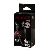 Черные зажимы на соски на цепочке BLAZE DELUXE NIPPLE CLAMPS - Dream Toys - купить с доставкой во Владикавказе
