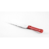 Красно-белая двустороння шлепалка из натуральной кожи и меха - 35 см. - БДСМ Арсенал - купить с доставкой во Владикавказе