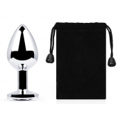 Серебристая анальная пробка с прозрачным стразом - 7,2 см. - Anal Jewelry Plug - купить с доставкой во Владикавказе