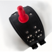 Черный пояс на бедро  Люкс  с телесной насадкой - LOVETOY (А-Полимер) - купить с доставкой во Владикавказе