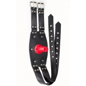 Черный узкий пояс на бедро с телесной насадкой - LOVETOY (А-Полимер) - купить с доставкой во Владикавказе