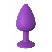 Фиолетовая анальная пробка со стразом Her Little Gem Large Plug - 9,5 см. - Pipedream - купить с доставкой во Владикавказе