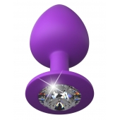 Фиолетовая анальная пробка со стразом Her Little Gem Large Plug - 9,5 см. - Pipedream - купить с доставкой во Владикавказе