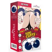 Шикарные темно-синие меховые наручники с ключиками - Le Frivole - купить с доставкой во Владикавказе