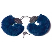 Шикарные темно-синие меховые наручники с ключиками - Le Frivole - купить с доставкой во Владикавказе