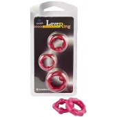 Набор из 3 малиновых рельефных эрекционных колец - Sitabella - во Владикавказе купить с доставкой