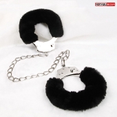 Металлические оковы с мягкой черной опушкой - Notabu - купить с доставкой во Владикавказе