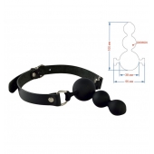 Черный кляп-пробка на регулируемых ремешках - Sitabella - купить с доставкой во Владикавказе