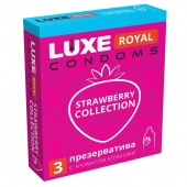 Презервативы с ароматом клубники LUXE Royal Strawberry Collection - 3 шт. - Luxe - купить с доставкой во Владикавказе