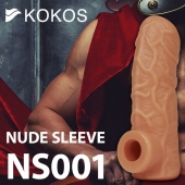 Телесная открытая насадка-реалистик с подхватом мошонки Nude Sleeve M - 12 см. - KOKOS - во Владикавказе купить с доставкой