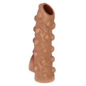 Телесная насадка с бугорками и открытой головкой Nude Sleeve M - 12 см. - KOKOS - во Владикавказе купить с доставкой