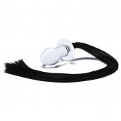 Стеклянная анальная пробка с черным конским хвостом - Glas - купить с доставкой во Владикавказе