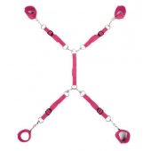 Ярко-розовый набор фиксаций на кровати Classic Bed Spreader - Lux Fetish - купить с доставкой во Владикавказе