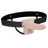 Телесный перезаряжаемый вибрострапон - 18 см. - Lux Fetish - купить с доставкой во Владикавказе