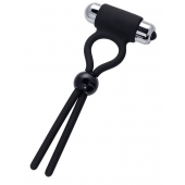 Черное эрекционное лассо Ect с виброэлементом - A-toys - во Владикавказе купить с доставкой