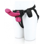 Розовый вибратор-реалистик на трусиках с кольцом - 17,8 см. - Pegasus - купить с доставкой во Владикавказе