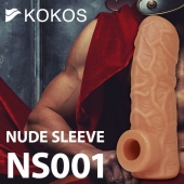 Телесная открытая насадка-реалистик с подхватом мошонки Nude Sleeve S - 10 см. - KOKOS - во Владикавказе купить с доставкой
