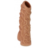 Телесная насадка с венками и открытой головкой Nude Sleeve S - 10 см. - KOKOS - во Владикавказе купить с доставкой