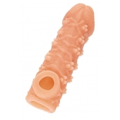 Телесная закрытая насадка с пучками шишечек Cock Sleeve Size S - 13,8 см. - KOKOS - во Владикавказе купить с доставкой