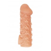 Телесная закрытая насадка с пучками шишечек Cock Sleeve Size L - 17,6 см. - KOKOS - во Владикавказе купить с доставкой