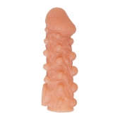 Телесная закрытая насадка с шариками Cock Sleeve Size L - 17,6 см. - KOKOS - во Владикавказе купить с доставкой