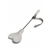 Белый кожаный мини-стек - 36 см. - БДСМ Арсенал - купить с доставкой во Владикавказе