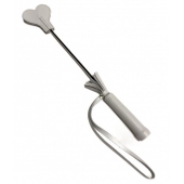 Белый кожаный мини-стек - 36 см. - БДСМ Арсенал - купить с доставкой во Владикавказе