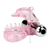 Розовое виброкольцо-дельфин с шипами - Baile - во Владикавказе купить с доставкой