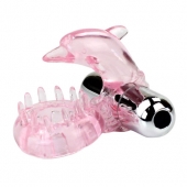 Розовое виброкольцо-дельфин с шипами - Baile - во Владикавказе купить с доставкой