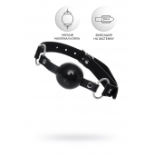 Черный кляп-шар на кожаных ремешках Anonymo - ToyFa - купить с доставкой во Владикавказе